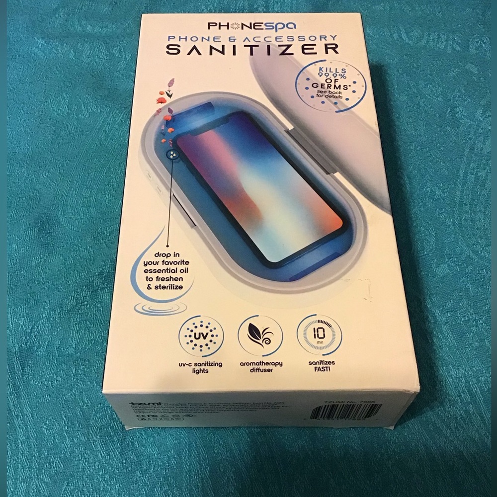 PHOBE SPA ACCESSORY & PHONE SANITIZER NIB 2 AVAIL CELL MOBILE KEYS ANYTHING